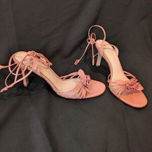 Y2K Spring Floral ANTONIO MELANI Coral Strappy Heels